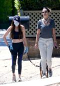 Jordana Brewster heads out for a walk with a friend in Los Angeles