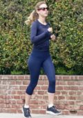 mia goth shows her huge baby bump in a white tee and navy blue leggings  while out for walk in los angeles-180322_14
