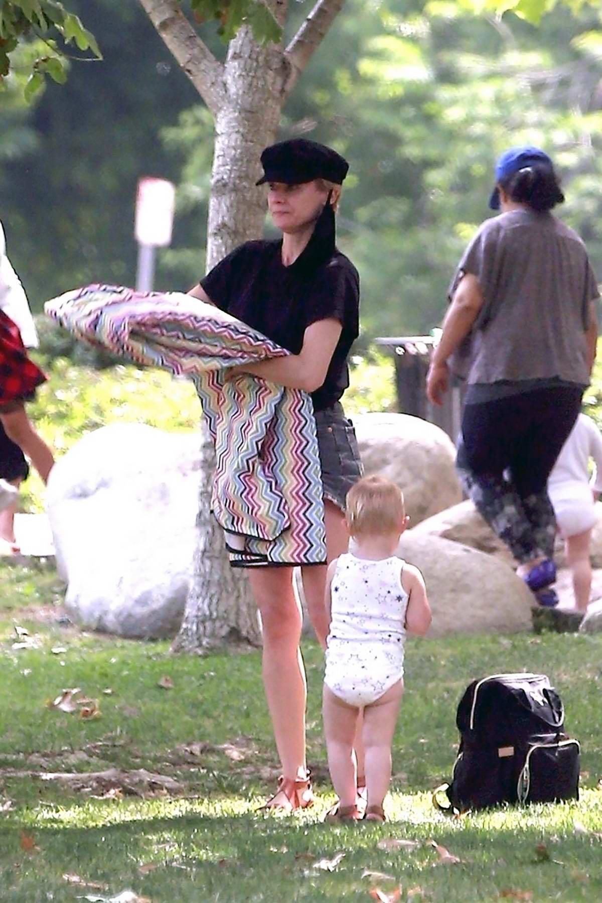 Diane Kruger looks joyful as she enjoys a day with her daughter at the park  in