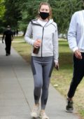 Ellen Pompeo sports workout gear while out on a hike with husband Chris Avery in Los Feliz, California