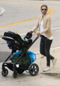 Kate Mara takes a stroll to the park with her baby in Silver Lake, California