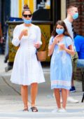 Katie Holmes and Suri Cruise step out for a stroll after lunch in New York City