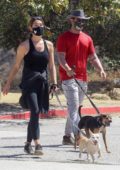 Ashley Greene and husband Paul Khoury enjoy a hike with their dogs in West Hollywood, California