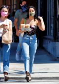 Camila Mendes makes a stop for some iced coffee at a local Starbucks with a girlfriend in Los Angeles