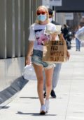 Kate Bosworth steps out in denim cut-offs as she picks up some coffee and Wagyu Beef in Los Angeles