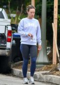 Olivia Wilde keeps it casual as she takes her daughters to a kids club in Los Angeles