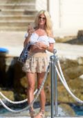 Victoria Silvstedt seen leaving the Hotel Du Cap with boyfriend Maurice Dabbah in Antibes, France