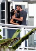 Ana de Armas pulls down Ben Affleck's mask for a kiss during a beach photoshoot in Malibu, California