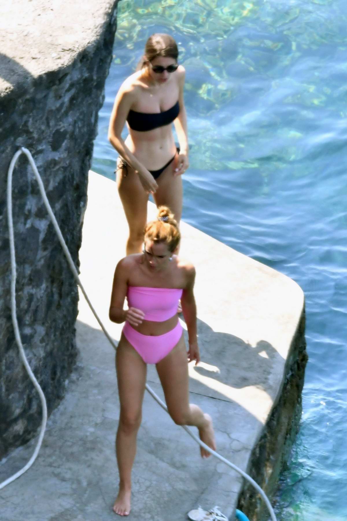 Emma Watson Seen Wearing A Pink Bikini While On Vacation In Positano