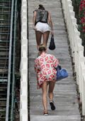 Hailey Bieber, Kendall Jenner and Justin Bieber spotted at the Kardashian's beach house in Malibu, California