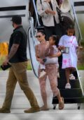 Kim Kardashian and Kanye West arrive back in Miami after spending time in Dominican Republic, Miami, Florida