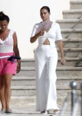 Shanina Shaik spotted in all-white while enjoying a day at the Hotel du Cap Eden Roc in Antibes, France
