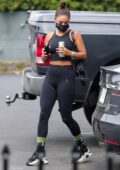 vanessa hudgens sports black workout top and legging shorts as she hits the  gym in west hollywood, california-030621_8