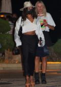 Vanessa Hudgens shows off her toned abs during a dinner outing at Nobu in Malibu, California