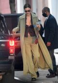 Irina Shayk looks stylish while she hops into Vito Schnabel's Range Rover in New York City