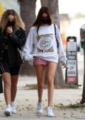 Madison Beer flaunts her slender legs in tiny shorts during a dinner outing in Sherman Oaks, California