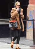 Nicky Hilton looks chic in fur during a coffee run in New York City