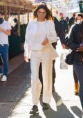 Kendall Jenner looks radiant in all-white as she steps out for lunch with Justine Skye in New York City