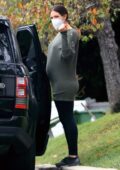 Katharine McPhee shows her growing baby bump in a long top and leggings  while out in