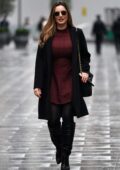 Kelly Brook looks chic as she leaves the Global Radio Studios in London, UK