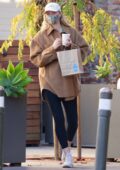 Elsa Hosk makes stop to grab a coffee from Blue Bottle coffee in Studio City, California