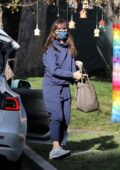 Jennifer Garner stays cozy in all-blue sweats while checking her new property in Brentwood, California