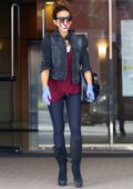 Kate Beckinsale wears feline face mask and latex gloves while running errands in Brentwood, California