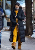 Selena Gomez arrives on the set of 'Only Murders in the Building' wearing a black puffer jacket in New York City