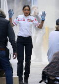 Eiza Gonzalez and Jake Gyllenhaal spotted filming an intense action scene for 'Ambulance' in Los Angeles