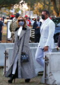 Jennifer Lopez and Alex Rodriguez look classy as they are seen arriving at the Super Bowl in Tampa, Florida