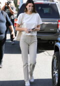 kendall jenner dons a white tee, off white jeans and converse for a lunch  outing with friends in beverly hills, california-250221_9