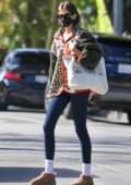 Kaia Gerber stays cozy in a teddy coat and leggings attending a Pilates session in West Hollywood, California