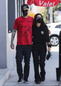 Kourtney Kardashian dons all-black for a lunch date with boyfriend Travis Barker in West Hollywood, California