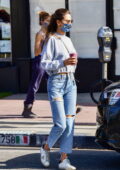 alessandra ambrosio dons a beige sweater and jeans during a shopping trip  to fred segal in west hollywood, los angeles-211119_9
