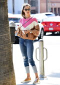 alessandra ambrosio dons a beige sweater and jeans during a shopping trip  to fred segal in west hollywood, los angeles-211119_9