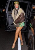 Rihanna puts on a leggy display as she arrives for a night out at The Nice Guy in Los Angeles