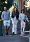 Elsa Pataky takes a walk with her brother Cristian Prieto and sister-in-law in Sydney, Australia