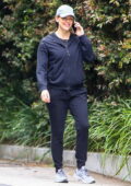 Jennifer Garner is all smiles as she chats on her phone while out on a morning walk in Brentwood, California