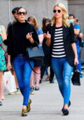 Olivia Palermo and Nicky Hilton take a walk after having lunch at Sant  Ambroeus in Soho