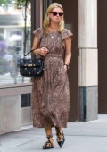 Nicky Hilton looks great in a leopard print dress while out for a stroll in Downtown Manhattan, New York City