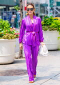 Kate Beckinsale looks striking in purple ensemble while shopping on 5th Avenue in New York City
