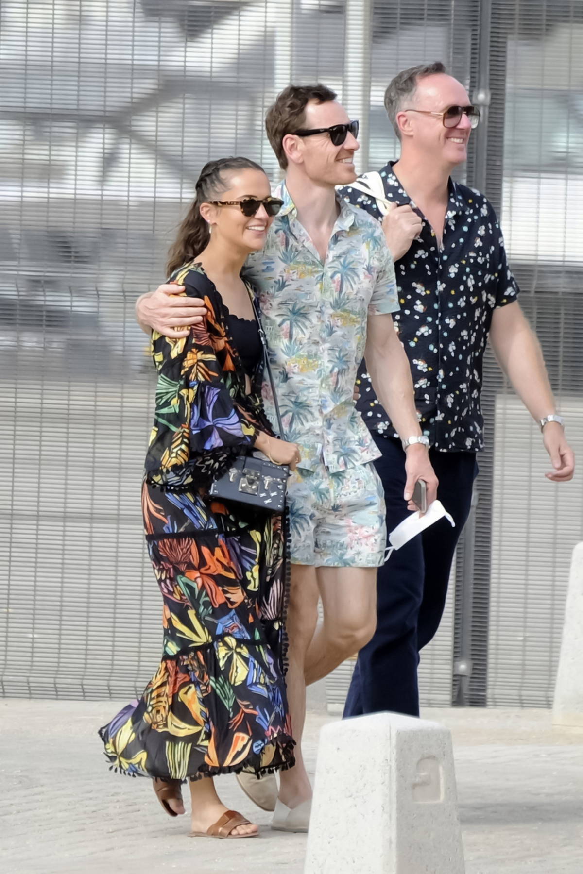 alicia vikander and michael fassbender step out for a walk with their baby  and some friends in ibiza, spain-240821_4