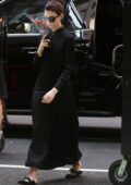 Anne Hathaway looks chic in all-black as she arrives on the set of 'WeCrashed' in New York City