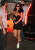 Rihanna looks fab in a black mini dress as she steps for a night out with friends in New York City