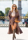 Rita Ora looks super chic in a Fendi outfit while visiting Le Jardin des Tuileries in Paris, France