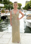 Sydney Sweeney looks stunning in a sparkly dress while attending the Dolce & Gabbana fashion show in Venice, Italy