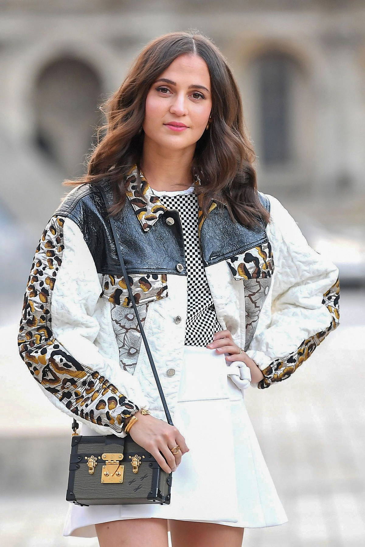 alicia vikander attends the louis vuitton ss22 show during paris
