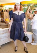 Christina Hendricks attends the Veuve Clicquot Polo Classic at Will Rogers State Historic Park in Pacific Palisades, California