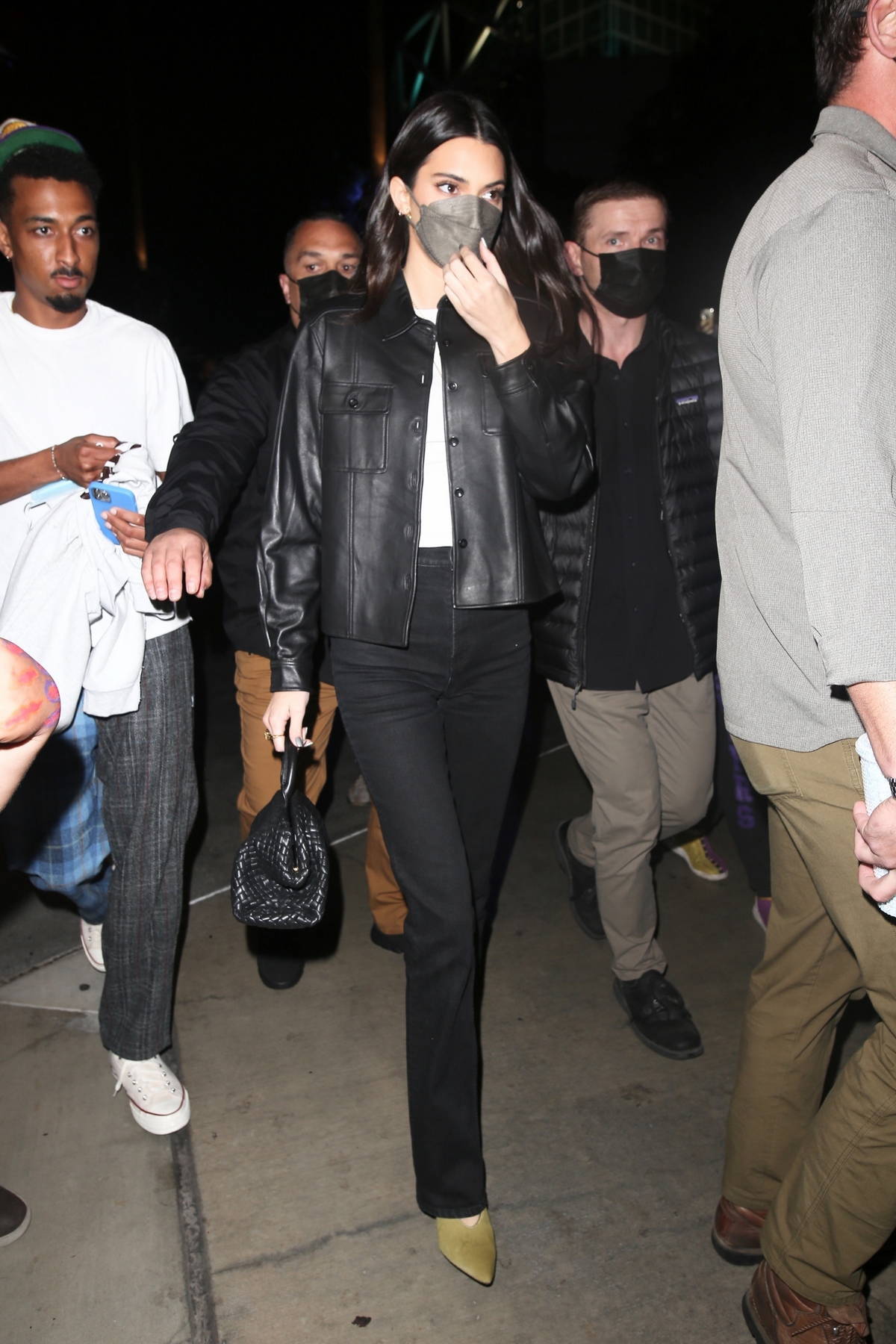 Hailey Bieber and Kendall Jenner Match in Leather Jackets at