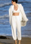 Kendall Jenner looks radiant during a beach photoshoot for Alo Yoga in  Malibu, California